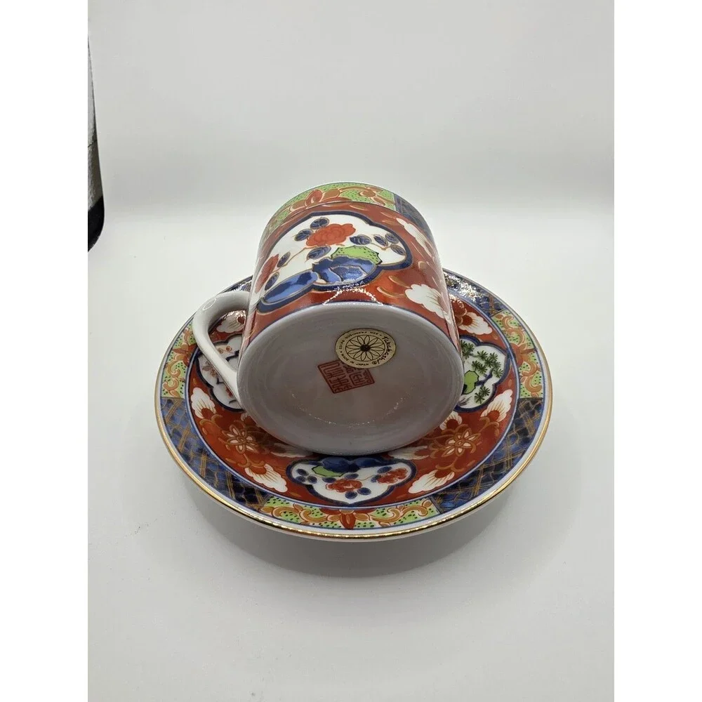 Takashimaya Made in Japan Porcelain Floral Painted Cup & Saucer Set 8 oz